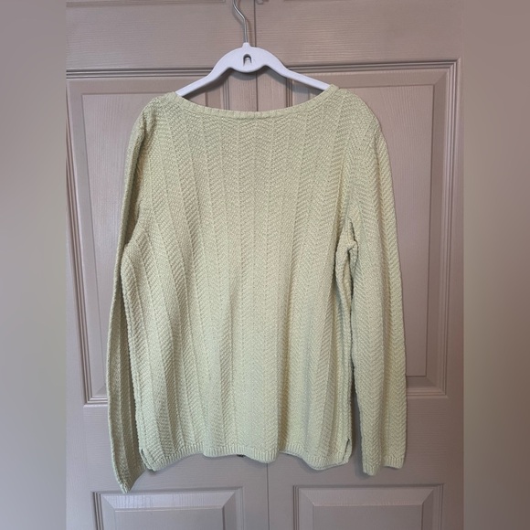 Christopher & Banks Soft Celery GreenV-Neck Sweater - Picture 2 of 8